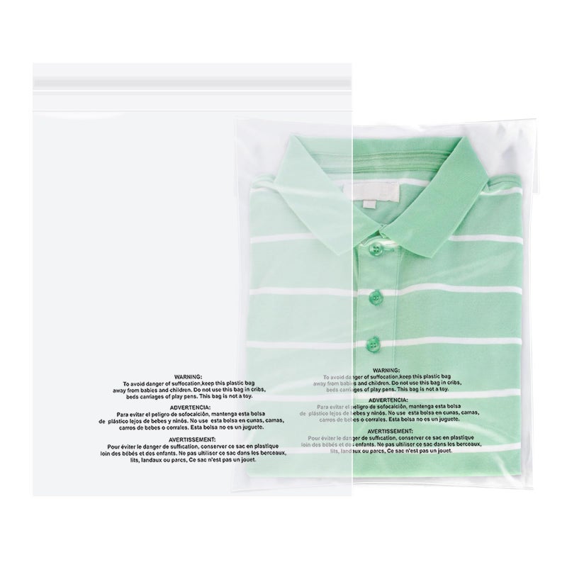 iMailer - 100 Count - 9" x 12" Clear Plastic Poly Bags with Suffocation Warning Self Seal for A4, Documents, Clothing, Shipping, Packaging - Resealable Adhesive, Not Strong - Image 1